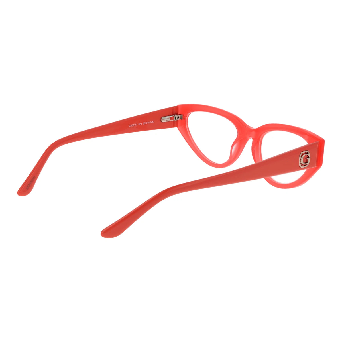 Guess GU50113-072-53 eyeglasses in shiny pink frame with clear lenses