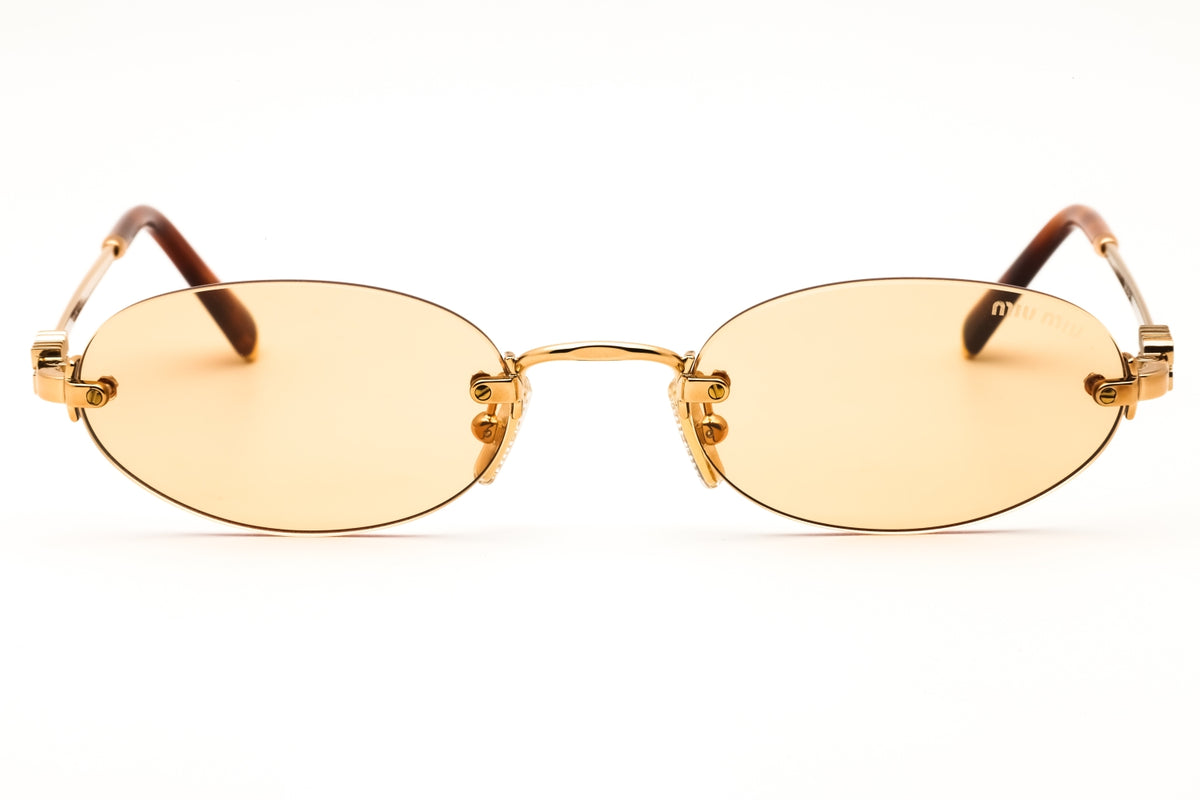 Miu Miu 0MU A54S-7OE90X Brass Oval Sunglasses 51mm Sunglasses
