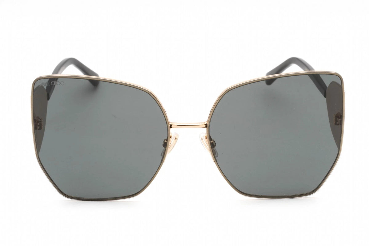 Jimmy Choo 0RIVER-S-RHL-61 Gold Black Rectangle SUNGLASSES 0mm Sunglasses