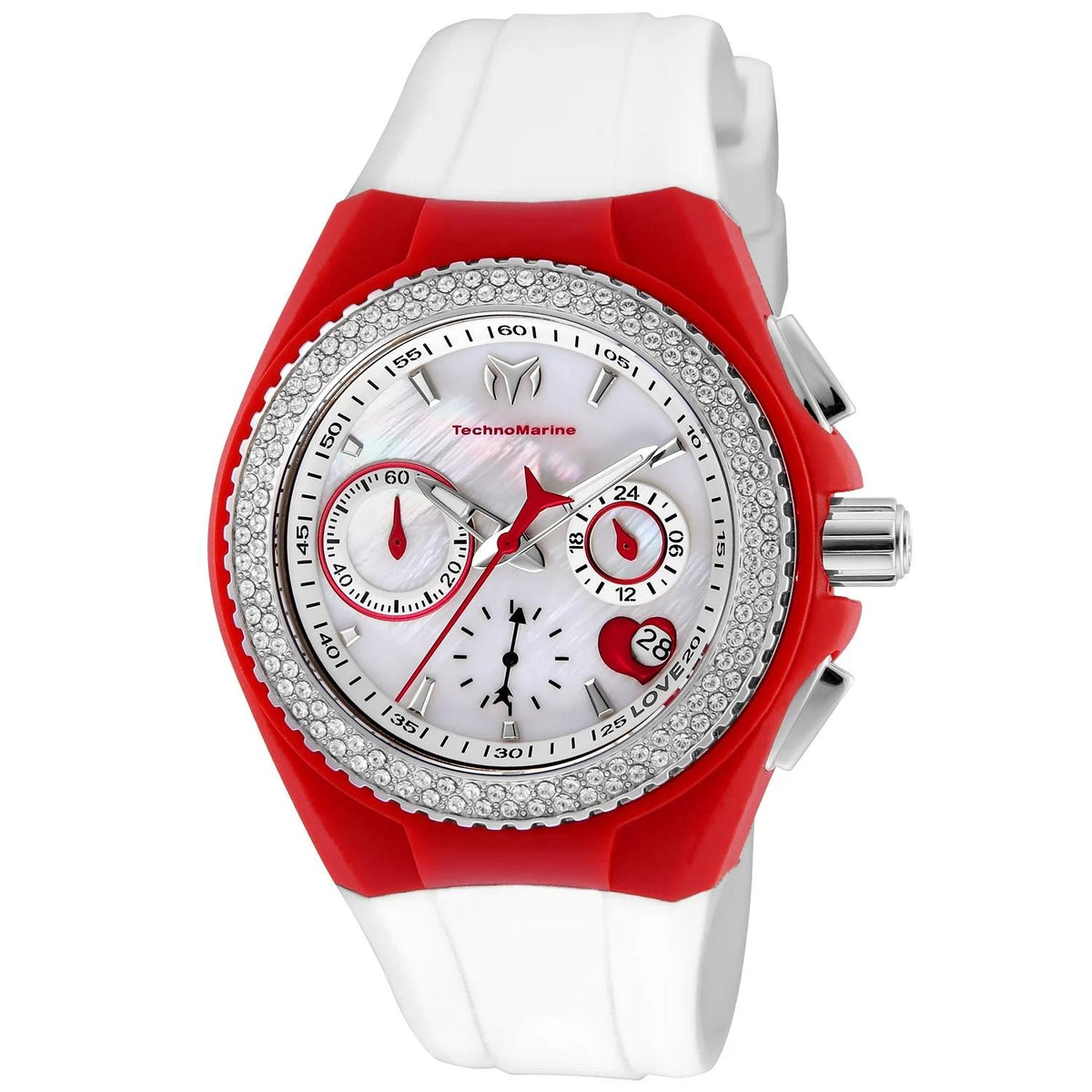 TechnoMarine TM-117001 watch with mother of pearl dial and silicon band