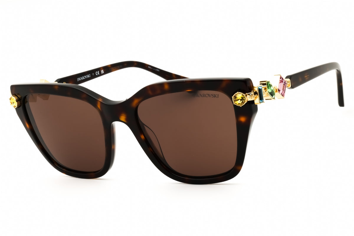 Swarovski SK6041-100273 Havana Rectangular Sunglasses 53mm Sunglasses