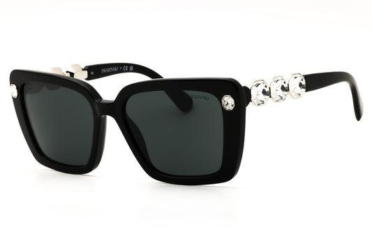 Swarovski SK6032-100187 Black Rectangular Sunglasses 55mm