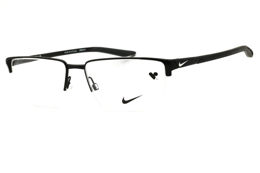 Nike NIKE 8054 N-001 Satin Black Rectangular Eyeglasses 55mm Eyeglasses