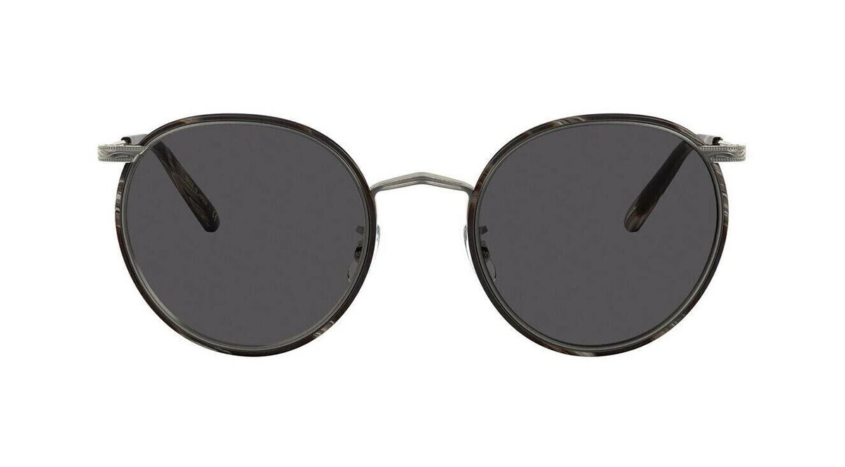 Oliver Peoples 0OV1269ST-5076R5-49 Pewter Black Horn Round SUNGLASSES 0mm Sunglasses