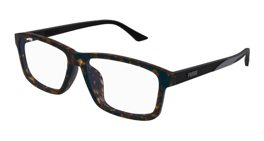 Puma PE0193OA-002 eyeglasses in havana frame with clear lenses