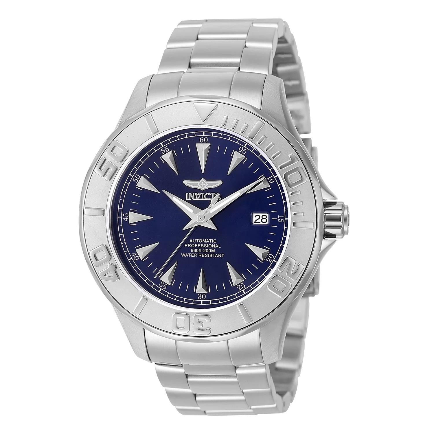 Invicta 7035 watch with blue dial and stainless steel band