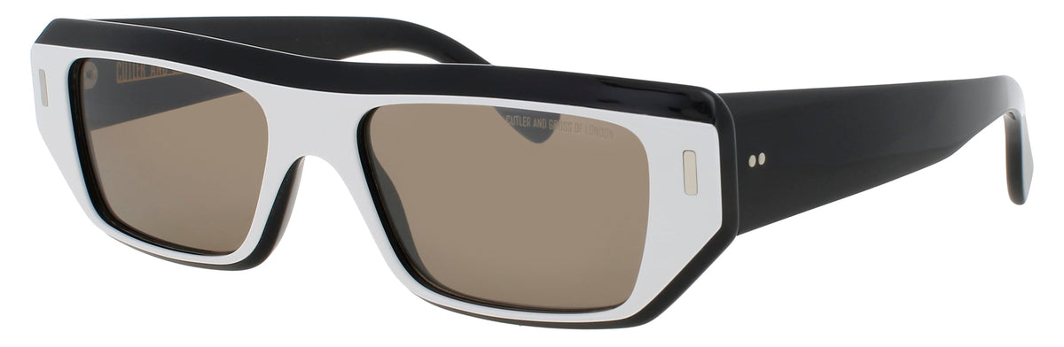 Cutler And Gross CGSN-1367-55-04 WHITE ON BLACK  Women's Sunglasses 55mm Sunglasses