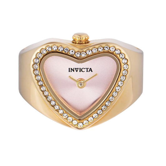 Invicta 49575 watch with pink dial and stainless steel band