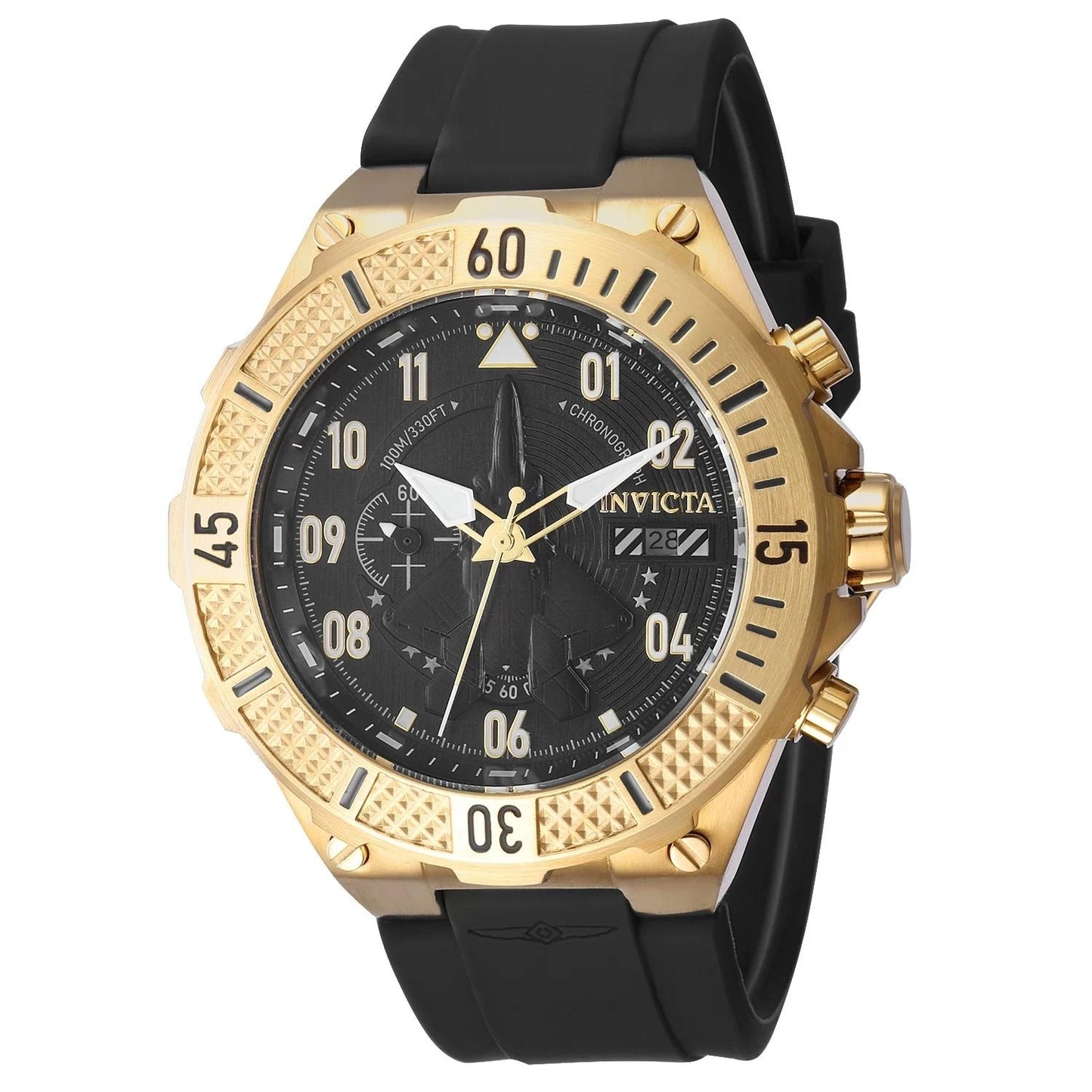 Invicta 39889 watch with black dial and silicon band