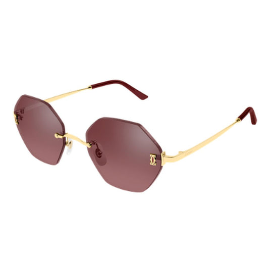 Cartier CT0671S-003 Gold Rectangular Sunglasses 54mm Sunglasses