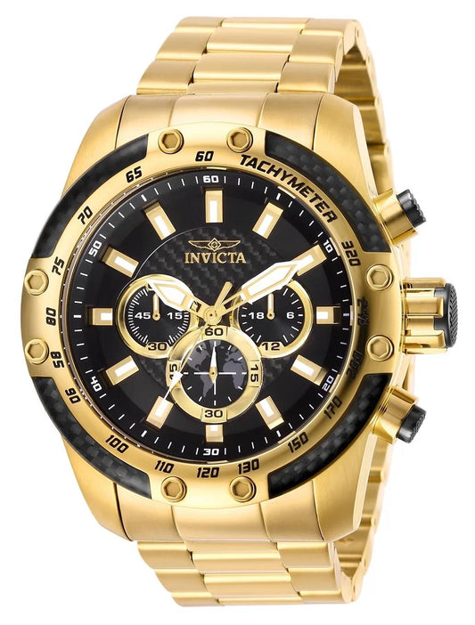 Invicta 28658 watch with black dial and stainless steel band