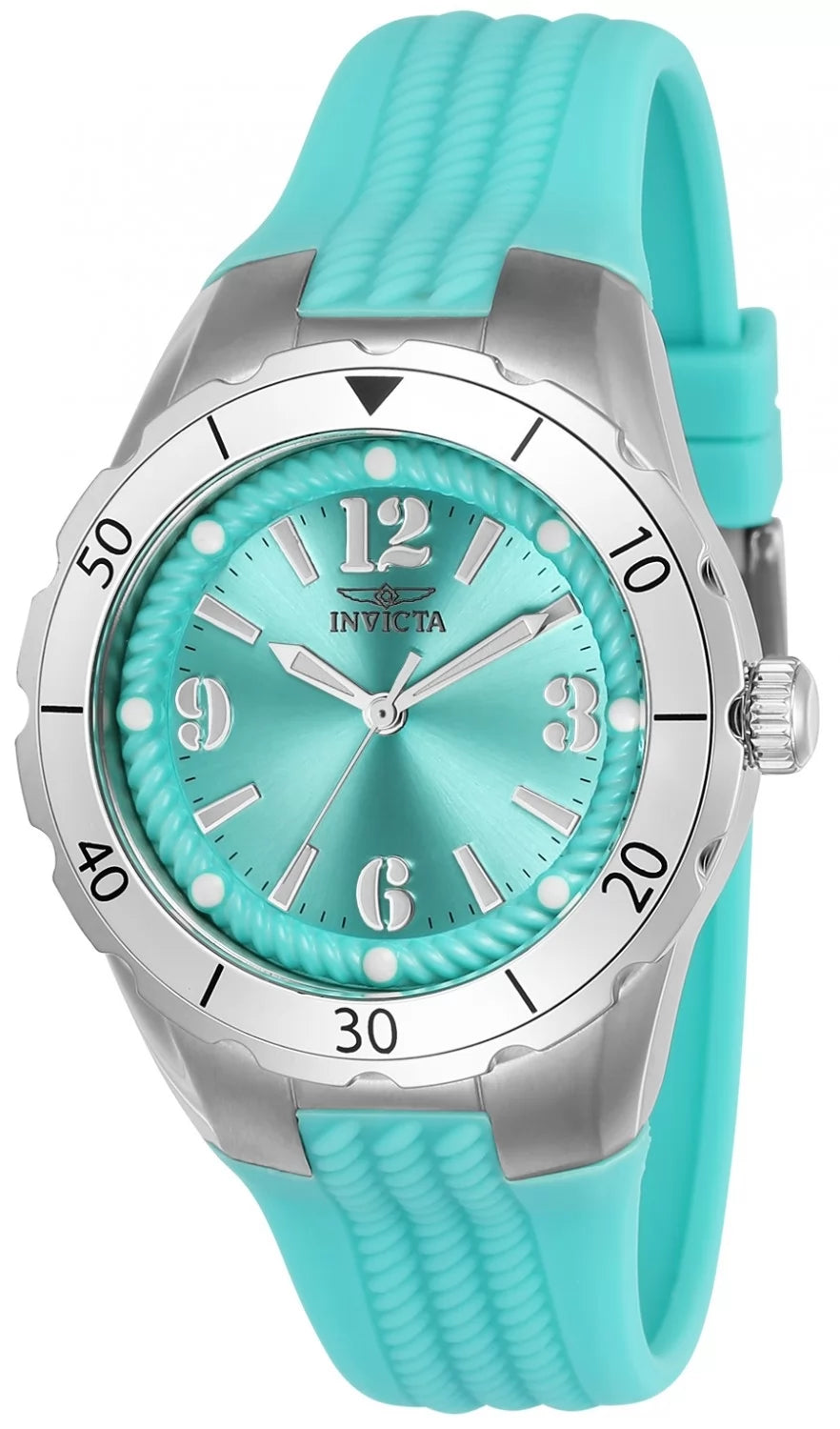 Invicta 24124 Quartz Watch Blue Dial Polyurethane 38mm Lady