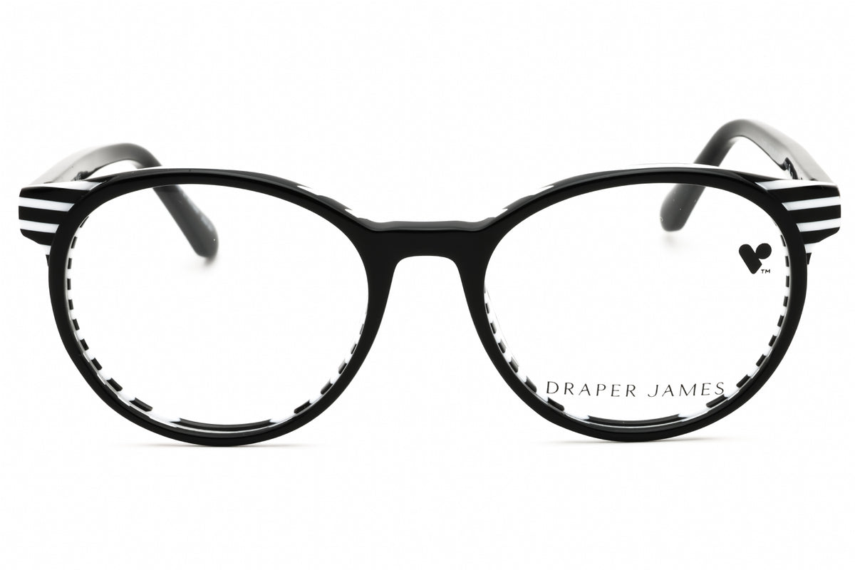 Draper James DJ1021-003 BLACK STRIPPED Round Eyeglasses 49mm Eyeglasses