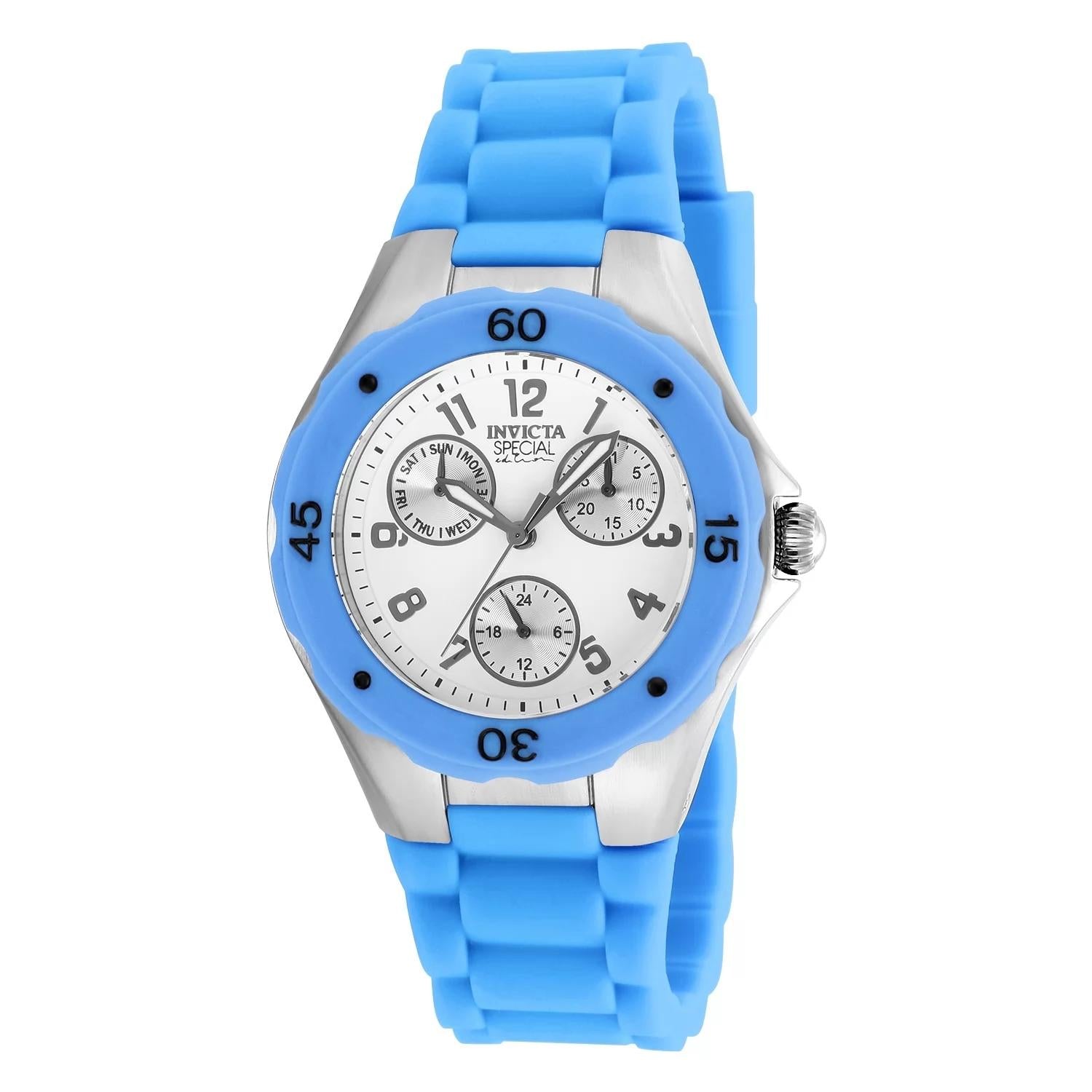 Invicta 18795 watch with white dial and polyurethane band