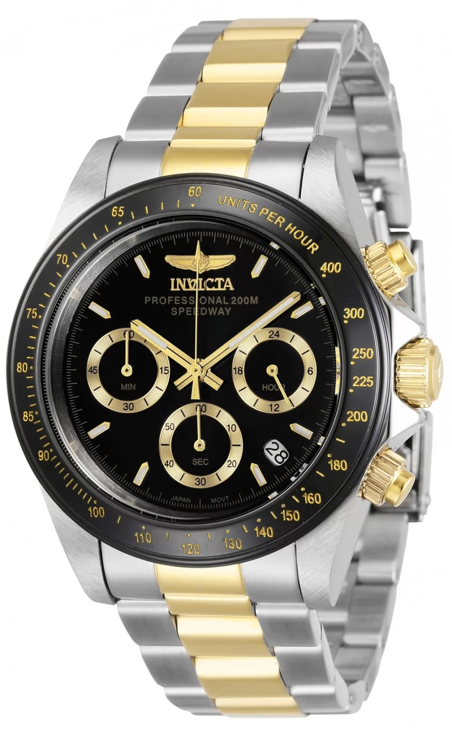 Invicta 36743 Quartz Watch Black Dial Stainless Steel 39.5mm Men