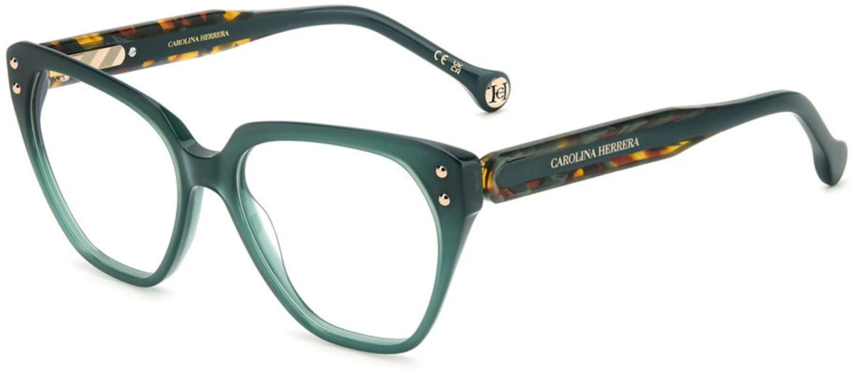 Carolina Herrera HER0223-ACK-52 Green Green Havana Rectangle Eyeglasses 52mm Eyeglasses