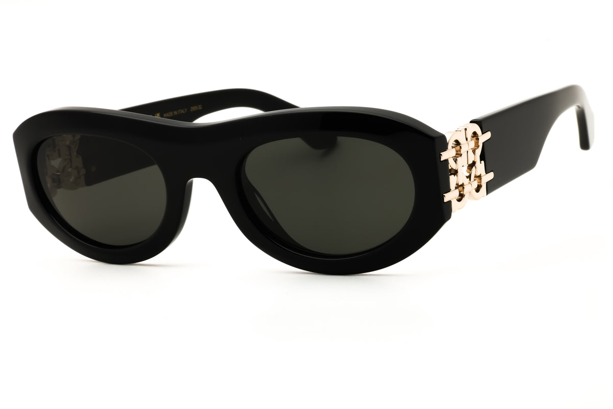 Salvatore Ferragamo SF2082SE-001 BLACK Oval Sunglasses 54mm Sunglasses