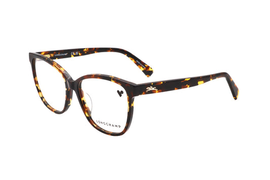 Longchamp LO2687-242 eyeglasses in dark havana frame with clear lenses