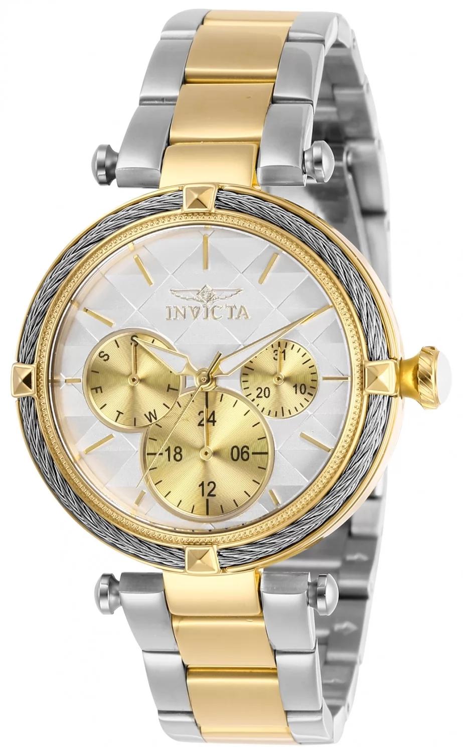 Invicta 28960 watch with white dial and stainless steel band
