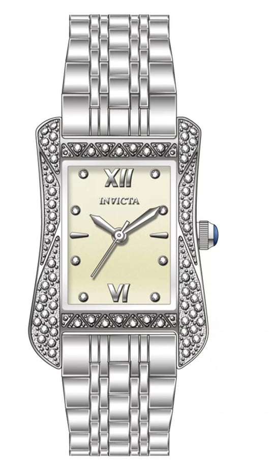 Invicta 69279 watch with beige dial and stainless steel band