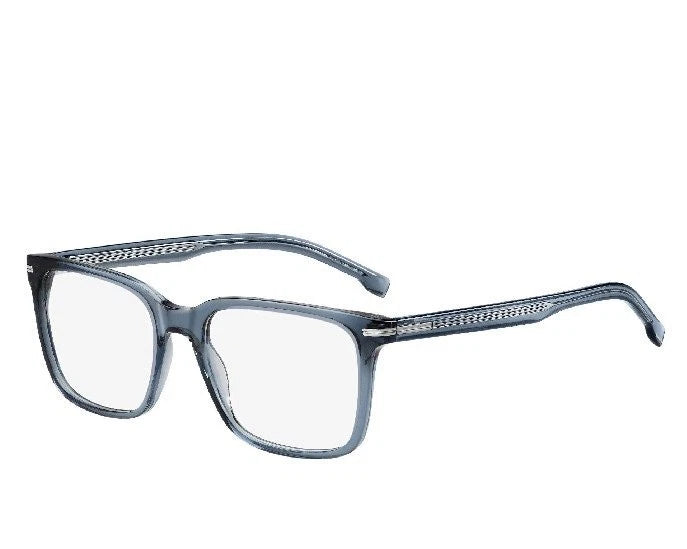 Hugo Boss BOSS1602-PJP-55 Blue Rectangle Eyeglasses 55mm Eyeglasses