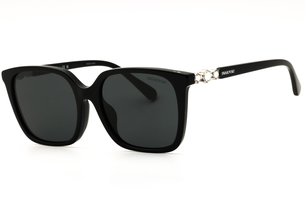 Swarovski SK6053D-103887 Black Rectangular Sunglasses 55mm Sunglasses