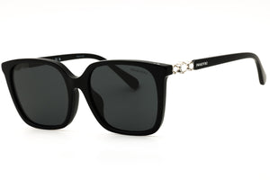 Swarovski SK6053D-103887 Black Rectangular Sunglasses 55mm
