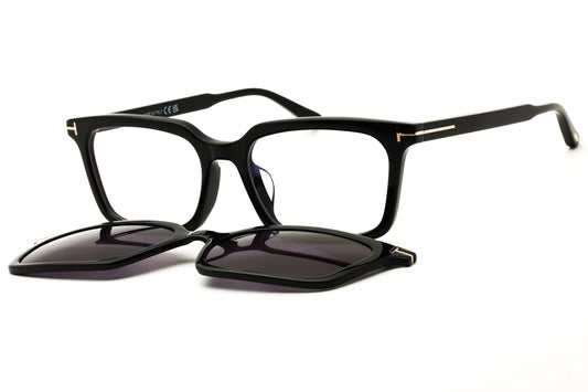Tom Ford FT6153-D-B-001 shiny black Rectangular Eyeglasses 57mm Eyeglasses