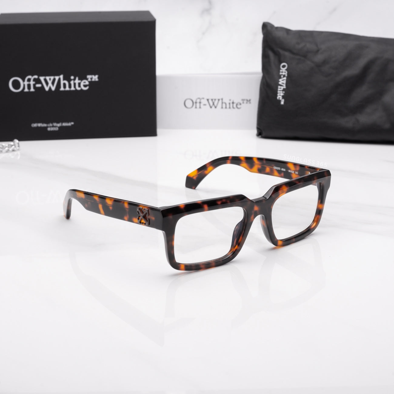 Off-White Style 42 Havana Blue Block Light 54mm New Eyeglasses