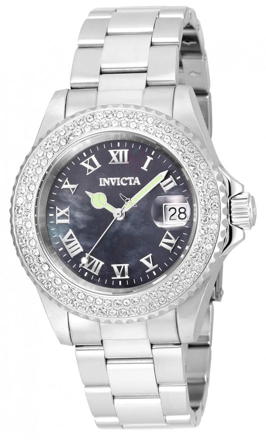 Invicta 21711 watch with black dial and stainless steel band