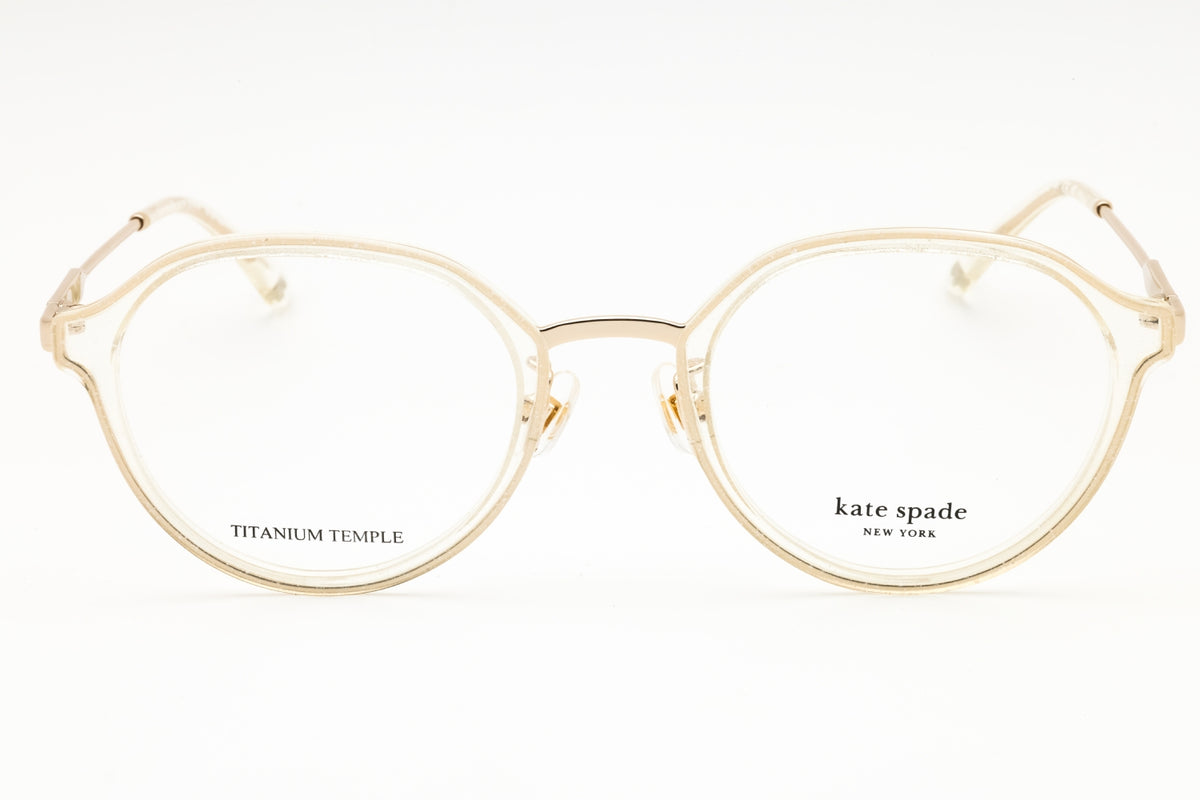 Kate Spade TULIP/FJ-0DXQ 00 BEIGE GLTT Round Eyeglasses 49mm Eyeglasses