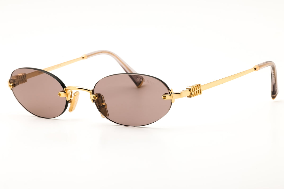 Miu Miu 0MU A54S-5AK20I Gold Oval Sunglasses 51mm Sunglasses