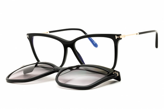 Tom Ford FT5824-B-001 shiny black clear Cat eye Eyeglasses 56mm Eyeglasses