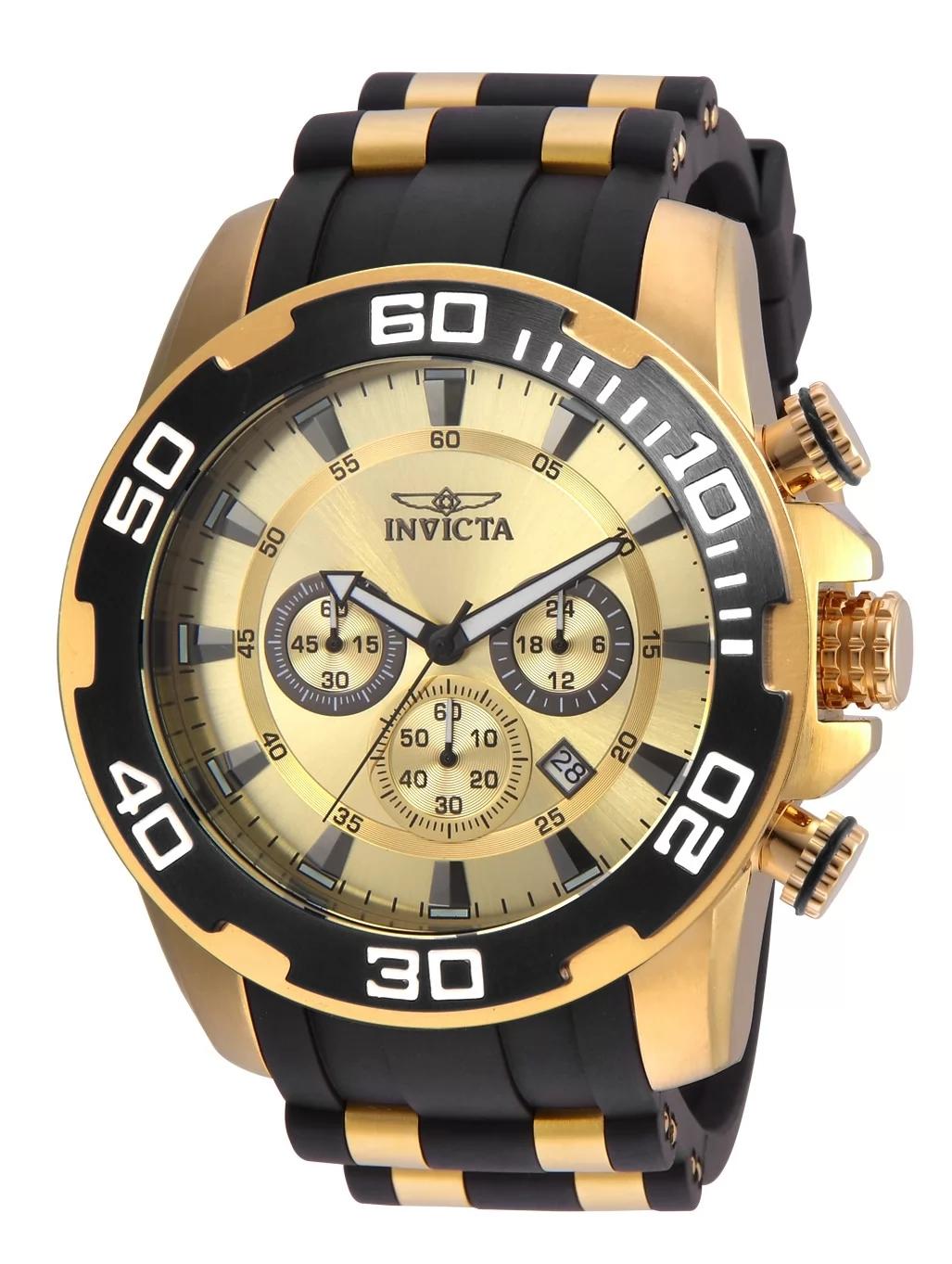 Invicta 22346 22346 Watch - Gold Dial Polyurethane/Stainless Steel Band