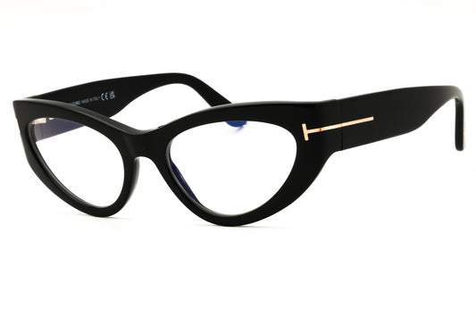 Tom Ford FT6134-B-001 shiny black Cat eye Eyeglasses 55mm