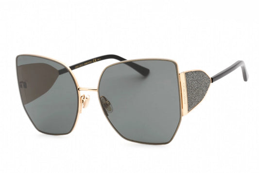 Jimmy Choo 0RIVER-S-RHL-61 Gold Black Rectangle SUNGLASSES 0mm Sunglasses