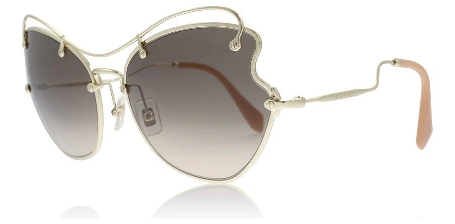 Miu Miu 0MU56RS-ZVN3D0-61 Pale Gold Full Rim SUNGLASSES 0mm Sunglasses