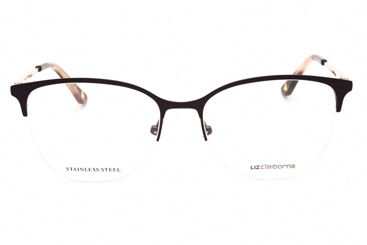 Liz Claiborne L 677-01JZ 00 MATTE VIOLET Round Eyeglasses 51mm Eyeglasses