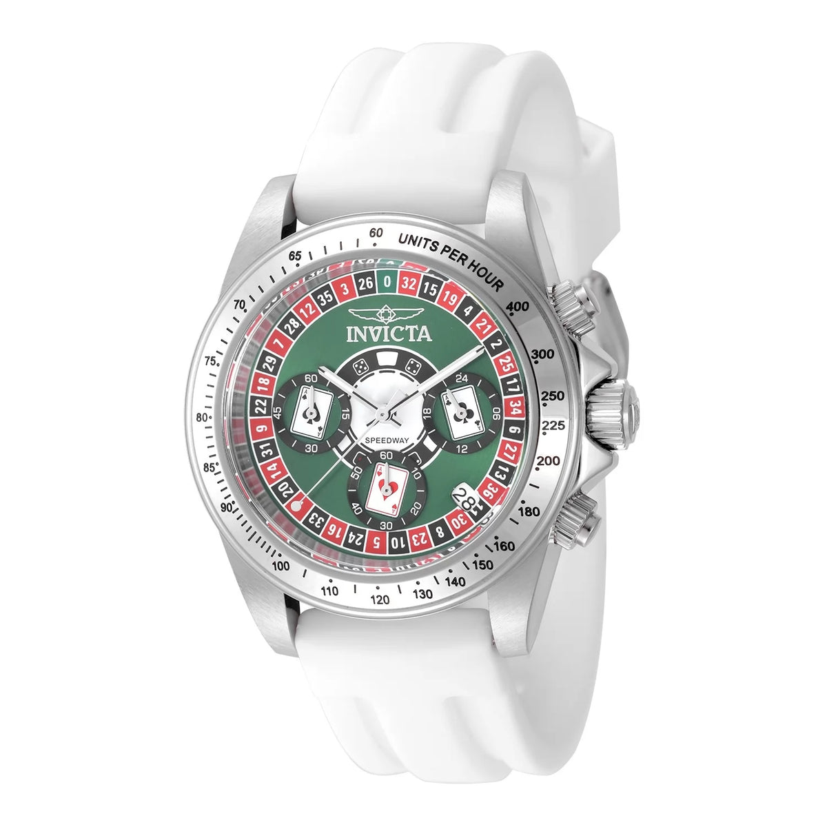Invicta 50493 Quartz Watch Green Dial Silicone 39.5mm Men