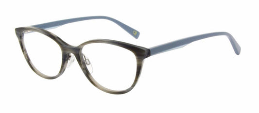 Benetton BEO1004-948 eyeglasses in grey/blue horn frame with clear lenses