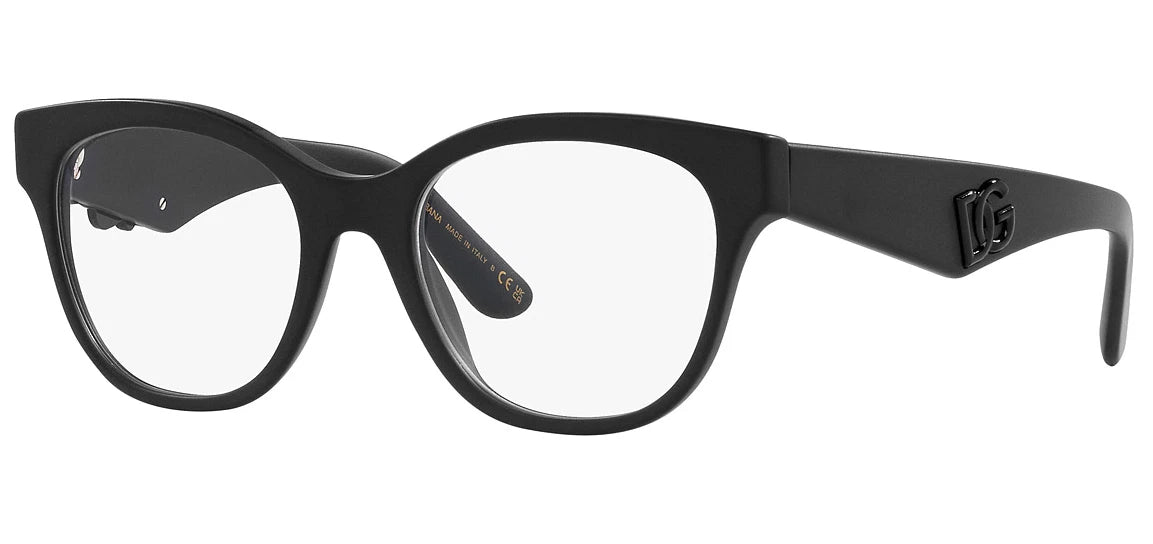Dolce Gabbana 0DG3371F-2525-53 Black Round EYEGLASSES 53mm Eyeglasses