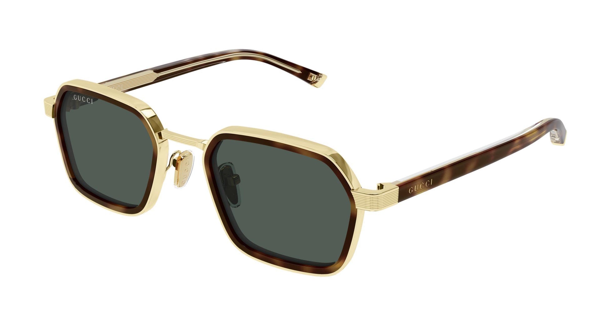 Gucci GG2074S-003 sunglasses in havana frame with green lenses