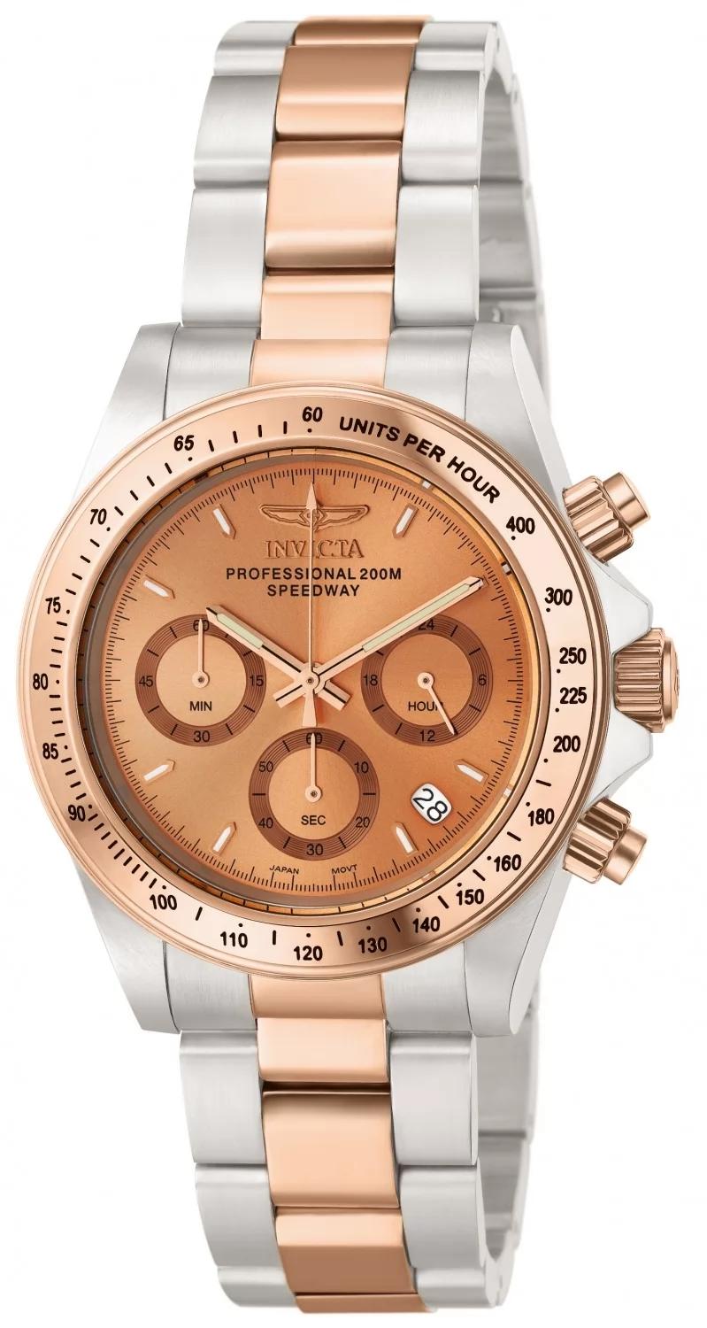Invicta 6933 watch with rose gold dial and stainless steel band