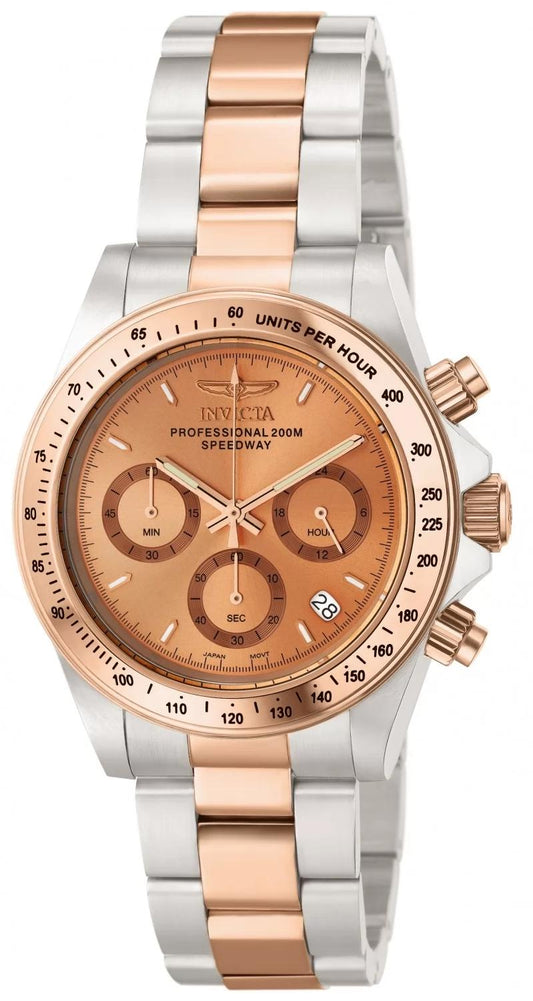 Invicta 6933 watch with rose gold dial and stainless steel band