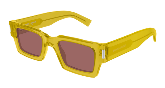 Yves Saint Laurent SL 572-012 Yellow Rectangular Sunglasses 50mm Sunglasses