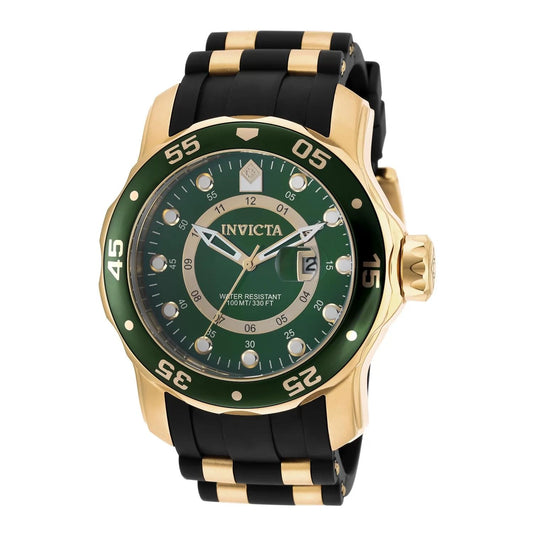 Invicta 6994 watch with green dial and polyurethane/stainless steel band