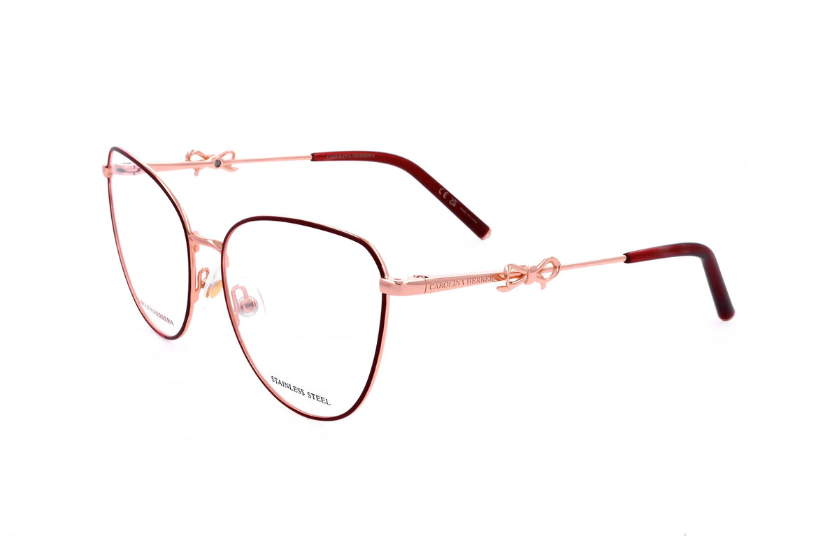 Carolina Herrera HER-0220 AU2 Pink Red Rectangle Eyeglasses 56mm Eyeglasses