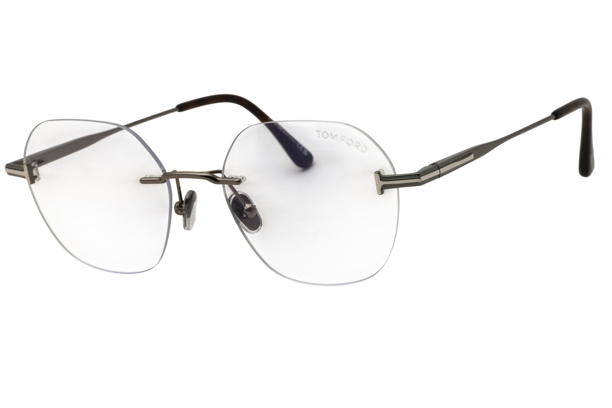 Tom Ford FT6126-B-008 shiny gunmetal Round Eyeglasses 52mm Eyeglasses