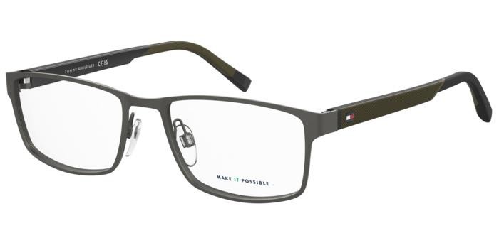 Tommy Hilfiger TH2146-SVK-54 Matte Ruthenium Black Rectangle Eyeglasses 54mm Eyeglasses