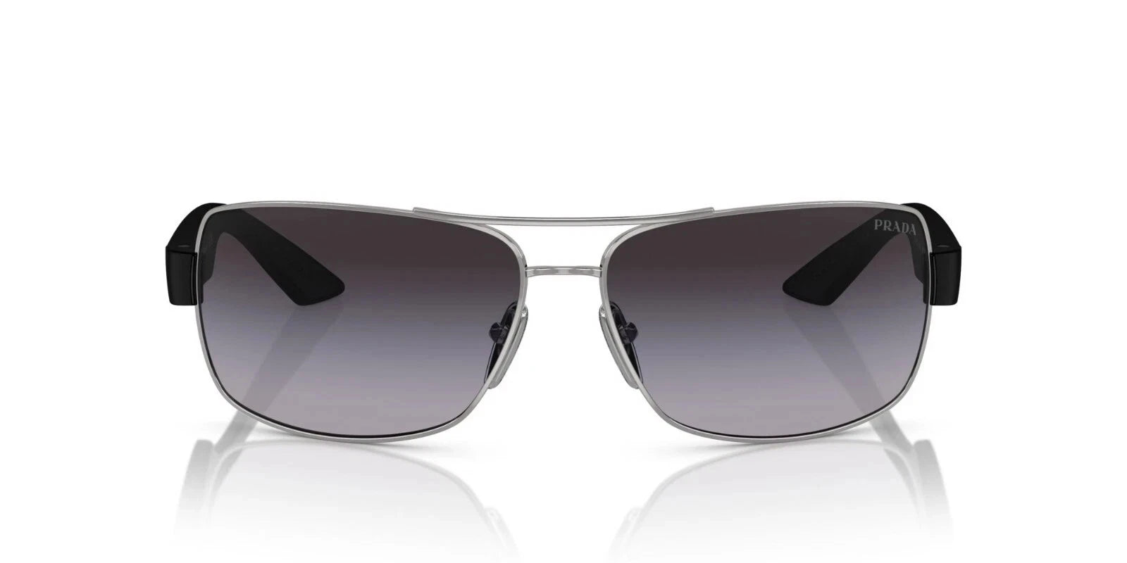 Prada PS50ZS-1BC09U-65 sunglasses in silver frame with gray lenses